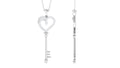 Simple Moissanite Heart Key Pendant Necklace