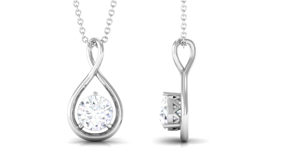 Certified Moissanite Solitaire Infinity Pendant