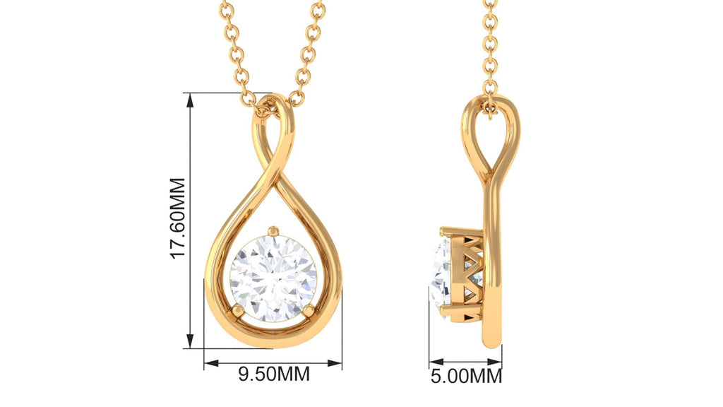 Certified Moissanite Solitaire Infinity Pendant
