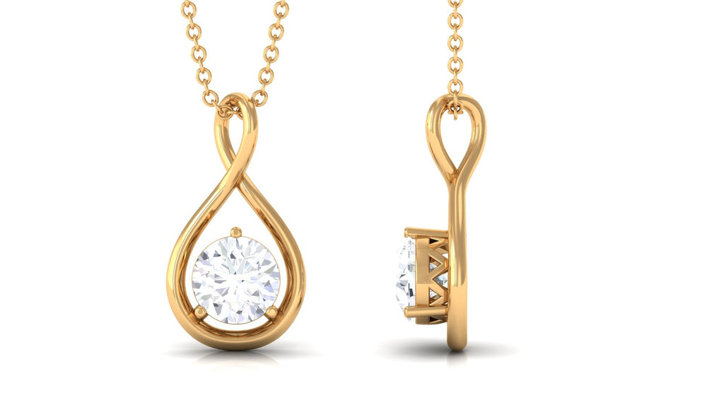 Certified Moissanite Solitaire Infinity Pendant