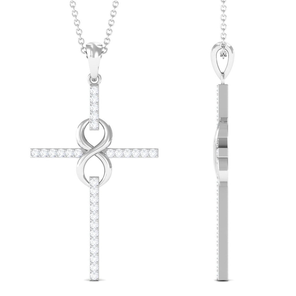 Certified Moissanite Cross Infinity Pendant