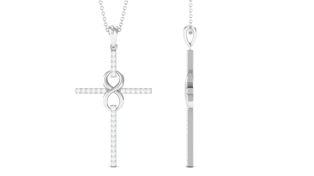 Certified Moissanite Cross Infinity Pendant