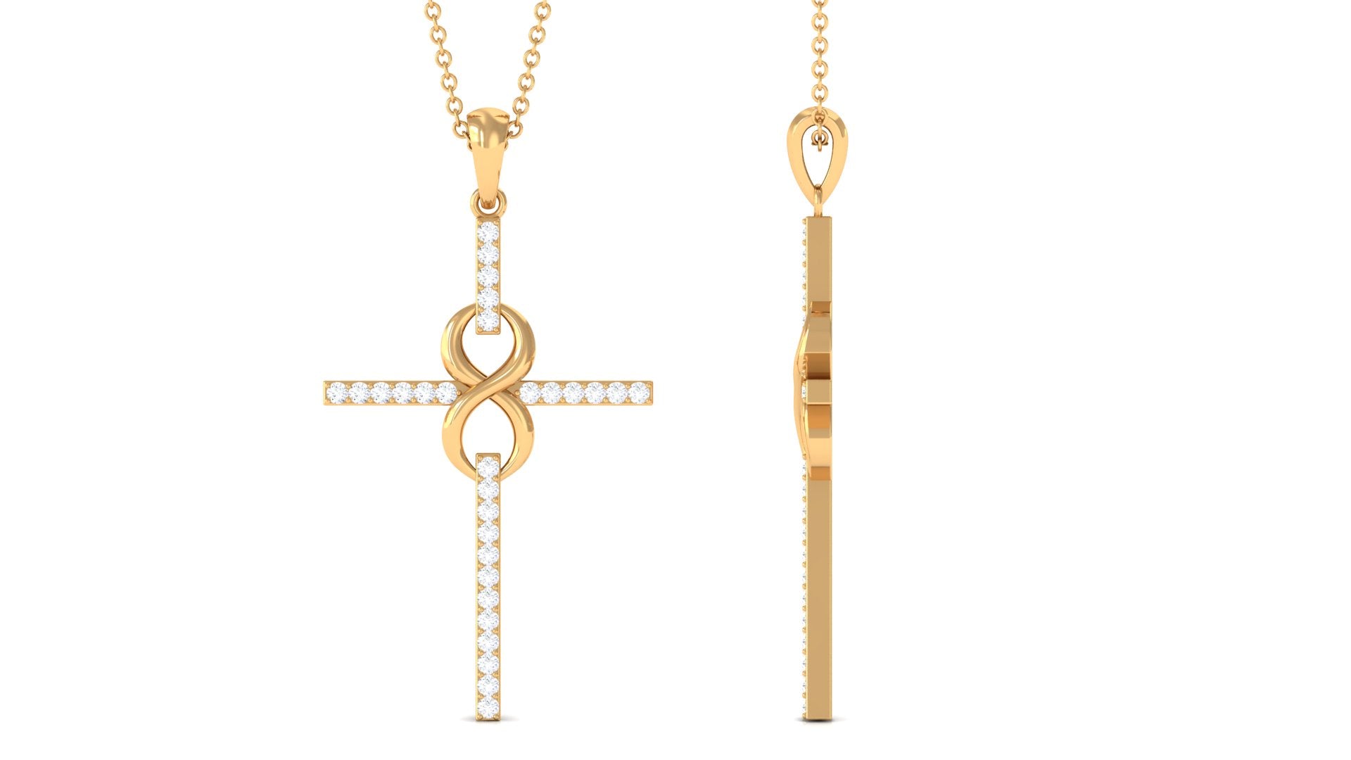 Certified Moissanite Cross Infinity Pendant