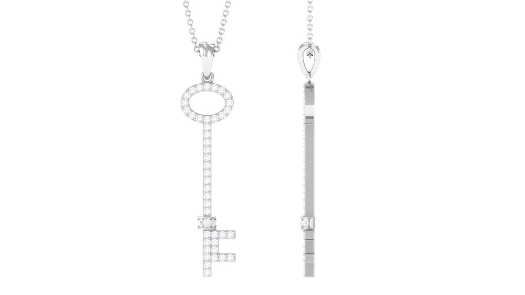 Certified Moissanite Key Pendant