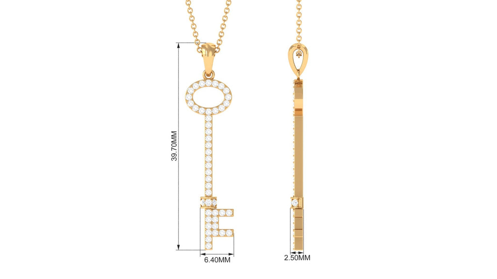 Certified Moissanite Key Pendant