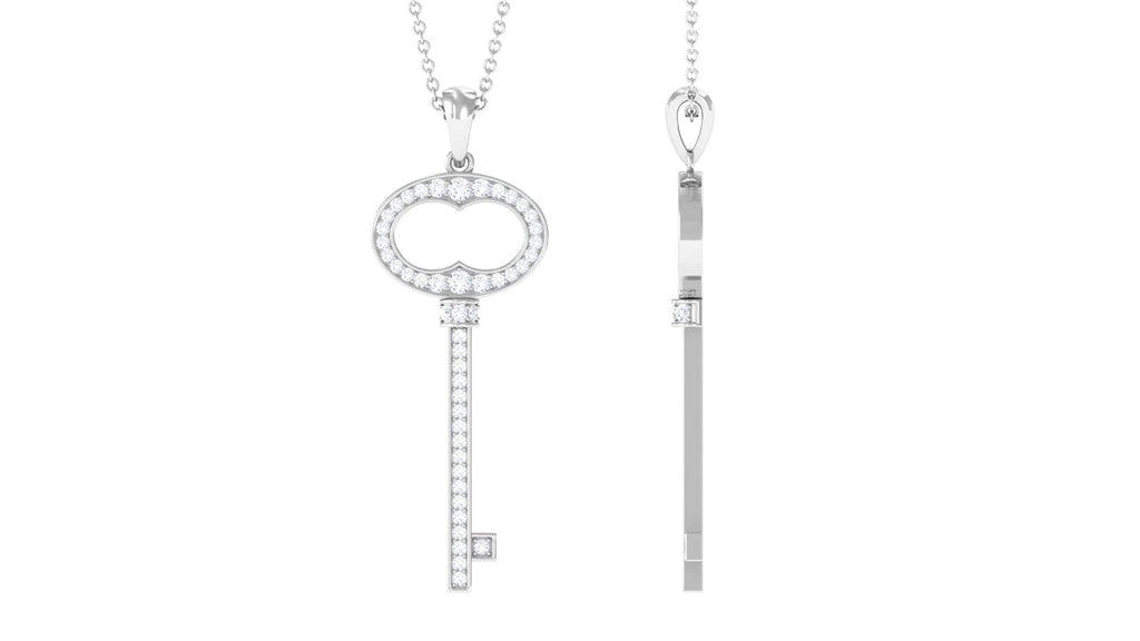 Classic Moissanite Key Pendant Necklace