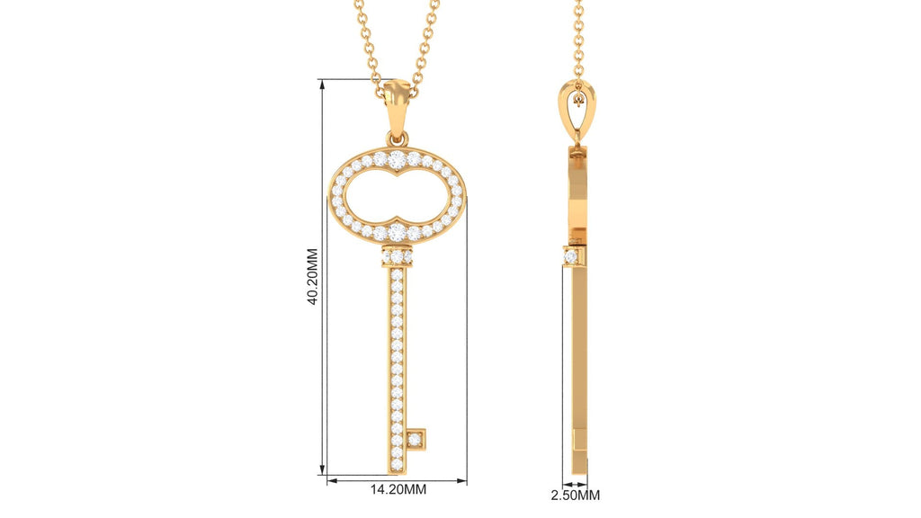 Classic Moissanite Key Pendant Necklace