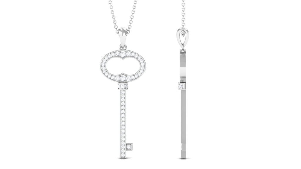 Classic Moissanite Key Pendant Necklace