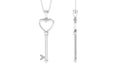 Moissanite Open Heart Key Pendant Necklace