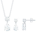 2.5 CT Moissanite Teardrop Two Stone Jewelry Set