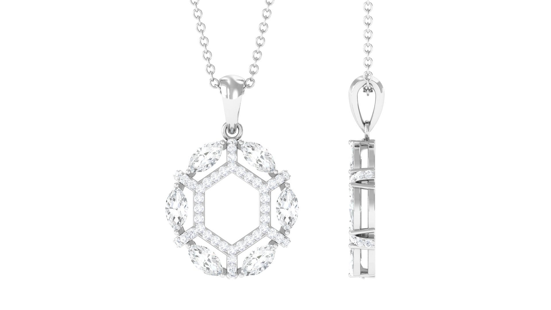 1.25 CT Certified Moissanite Art Deco Pendant Necklace