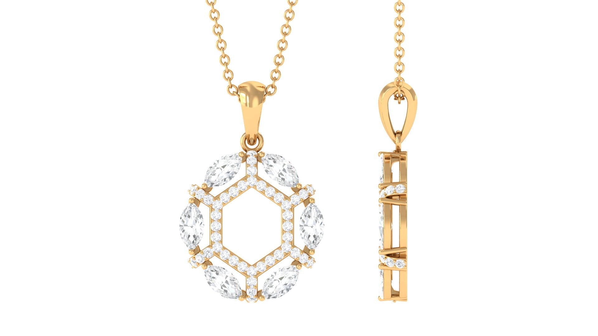 1.25 CT Certified Moissanite Art Deco Pendant Necklace