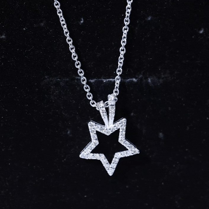 1/2 CT Certified Moissanite Star Shape Gold Pendant