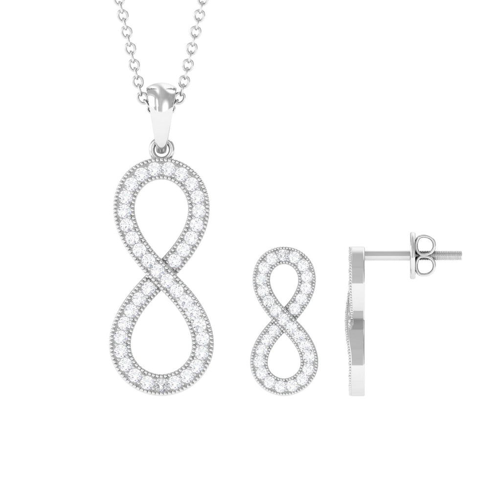 Simple Moissanite Infinity Jewelry Set
