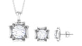 4 CT Round Shape Moissanite Solitaire Jewelry Set
