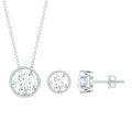 4 CT Simple Moissanite Solitaire Jewelry Set in Bezel Setting