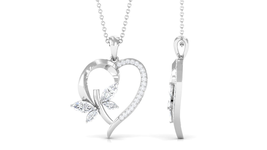 1.25 CT Certified Moissanite Heart Shape Gold Pendant