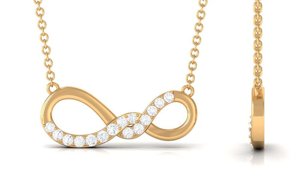 Round Moissanite Twisted Necklace in Pave Setting