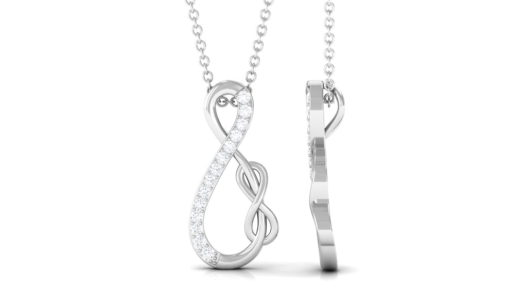 Interlock Infinity Pendant Necklace with Moissanite in Gold