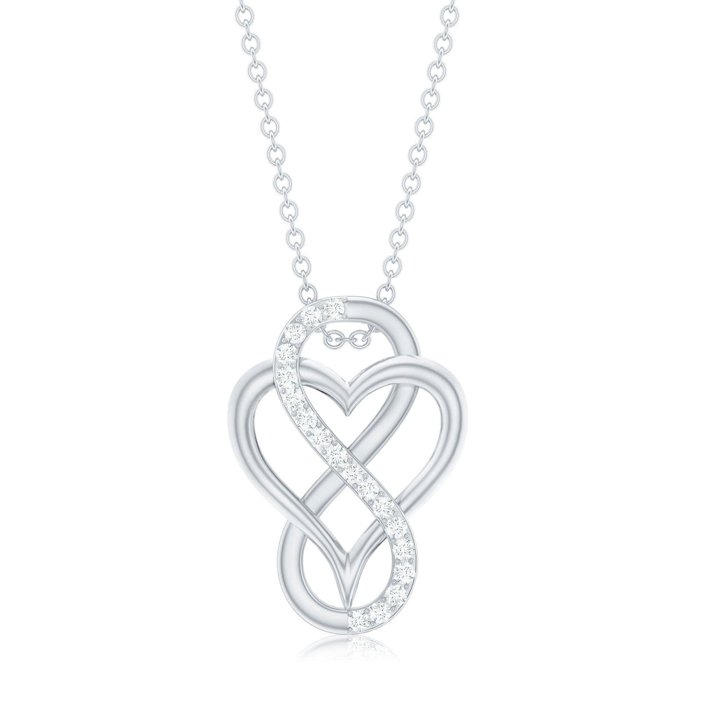 Brilliant Cut Diamond Infinity Heart Necklace for Women