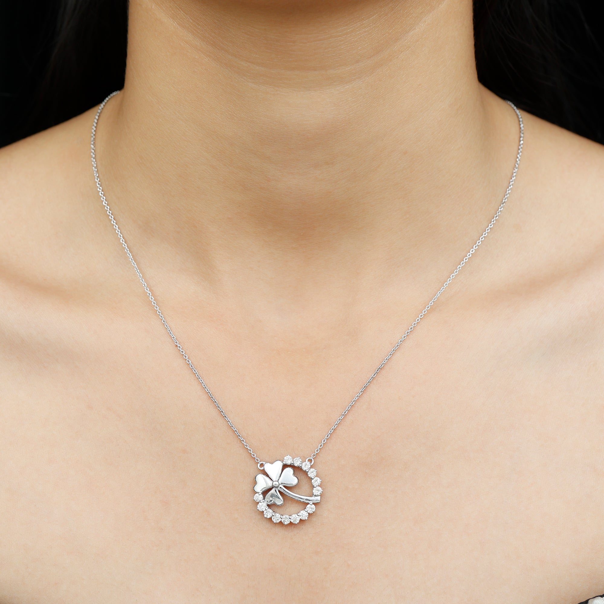Certified Diamond Lucky 4 Leaf Necklace
