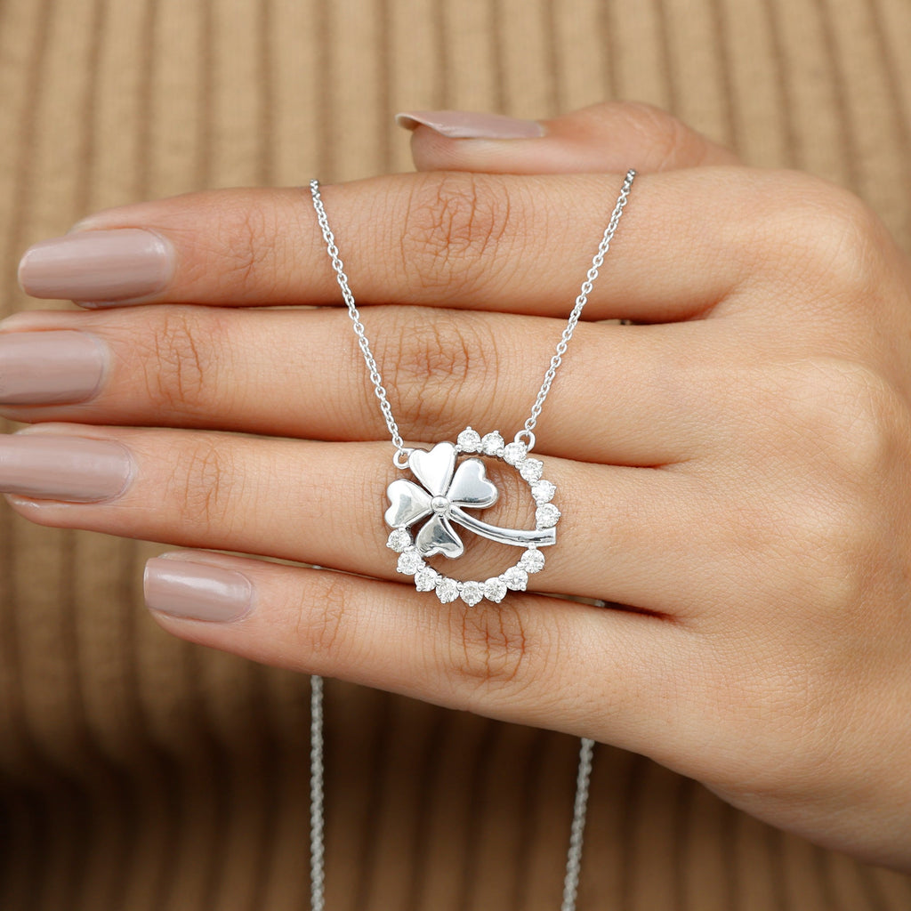 Certified Diamond Lucky 4 Leaf Necklace