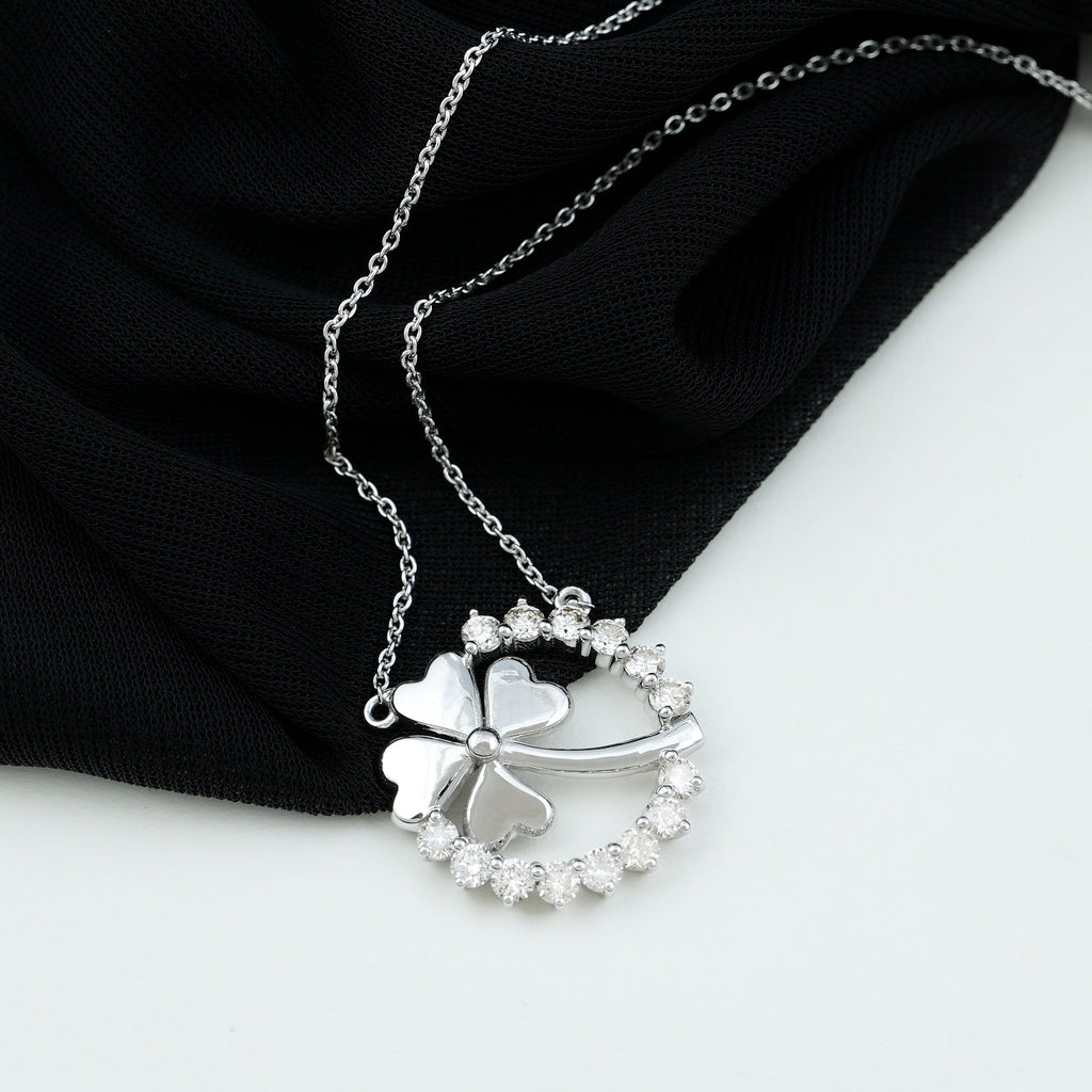 Certified Diamond Lucky 4 Leaf Necklace
