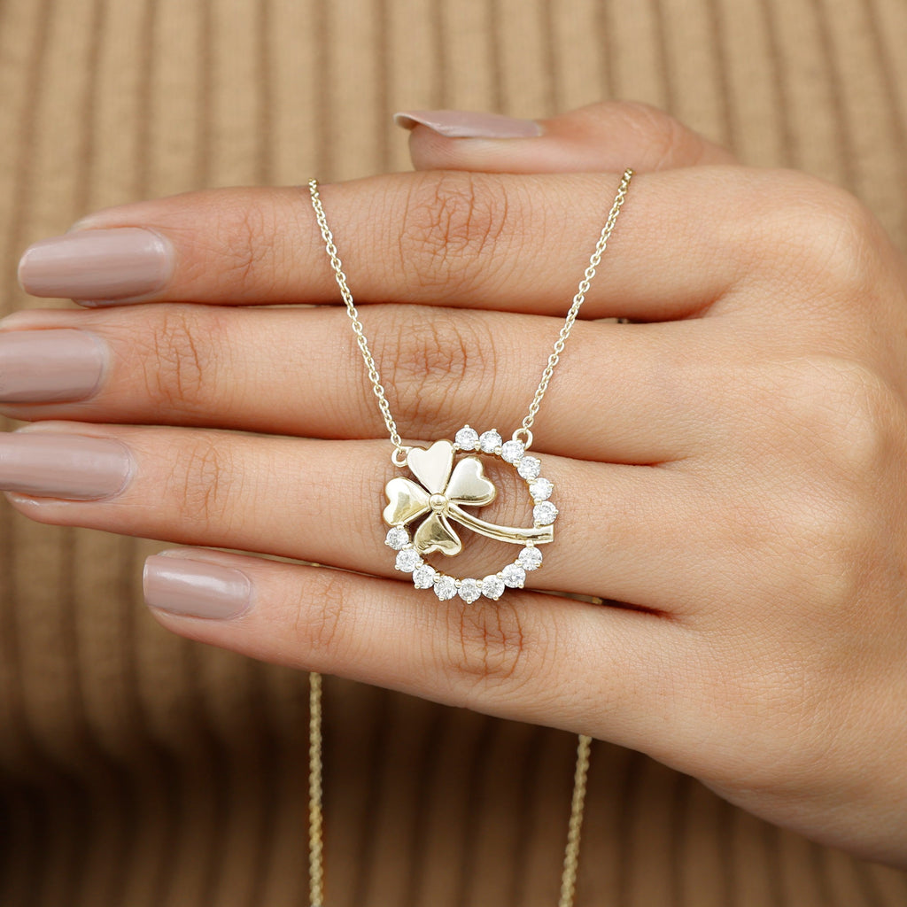 Certified Diamond Lucky 4 Leaf Necklace