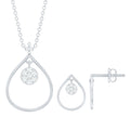 Diamond Wedding Necklace Earring Set for Bride