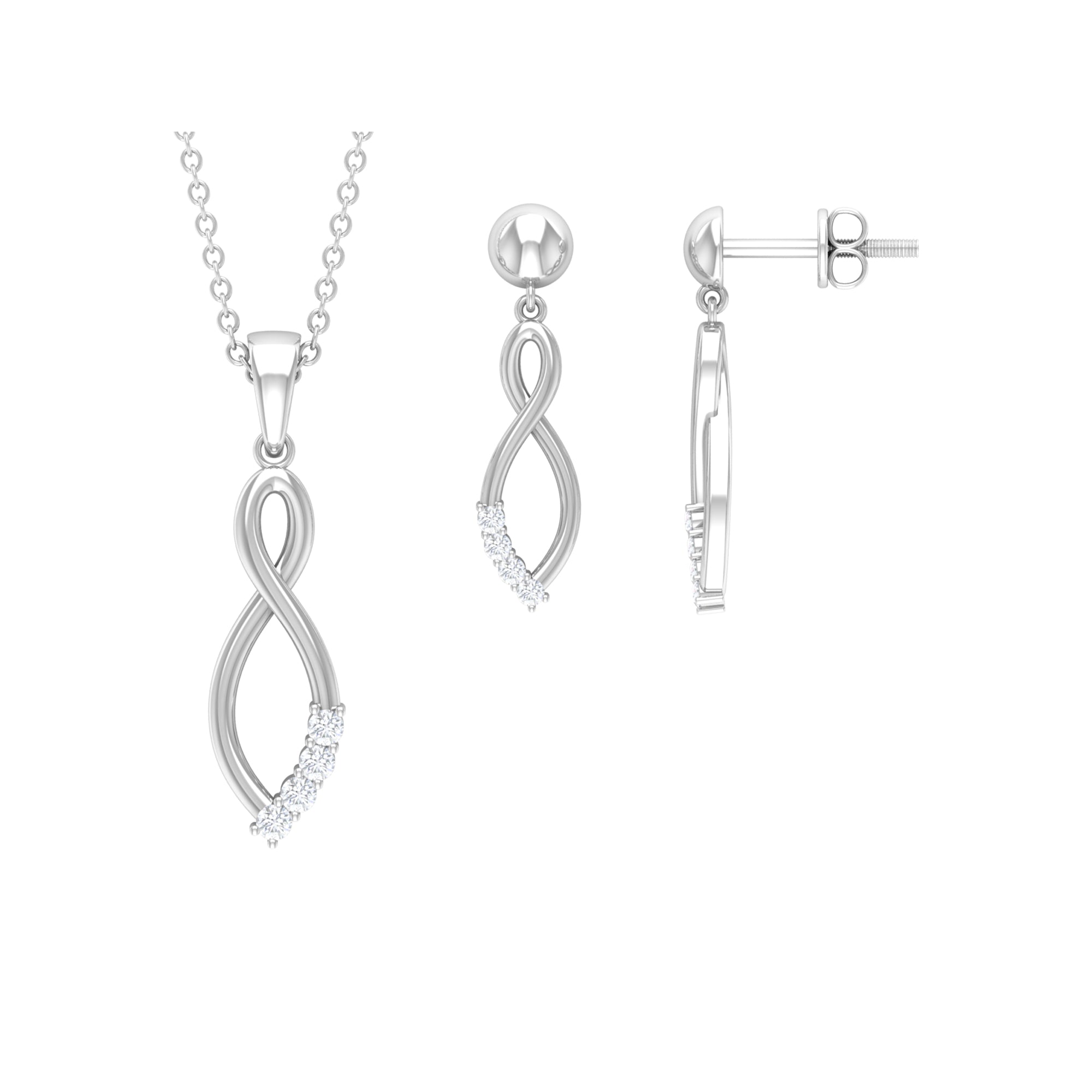 Diamond Infinity Jewelry Set for Women