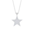 Diamond Star Pendant Necklace in Pave Setting