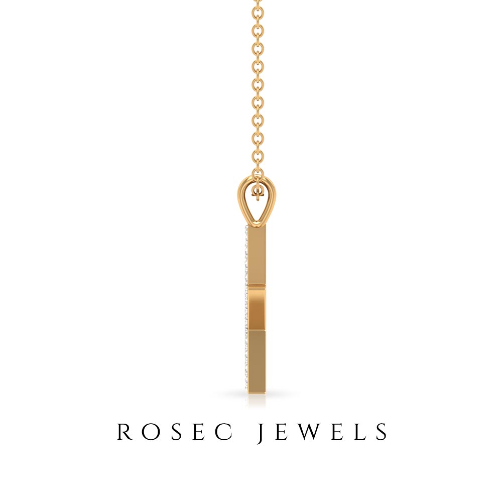 Diamond Star Pendant Necklace in Pave Setting