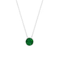 Natural Half Carat Emerald Necklace in Bezel Setting