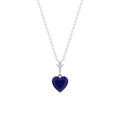 1 Carat Lab Grown Blue Sapphire Heart Necklace for Women