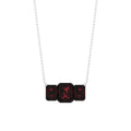 3 Carat Emerald Cut Garnet Three Stone Necklace