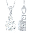 Brilliant Cut Moissanite Two Stone Necklace With Chain