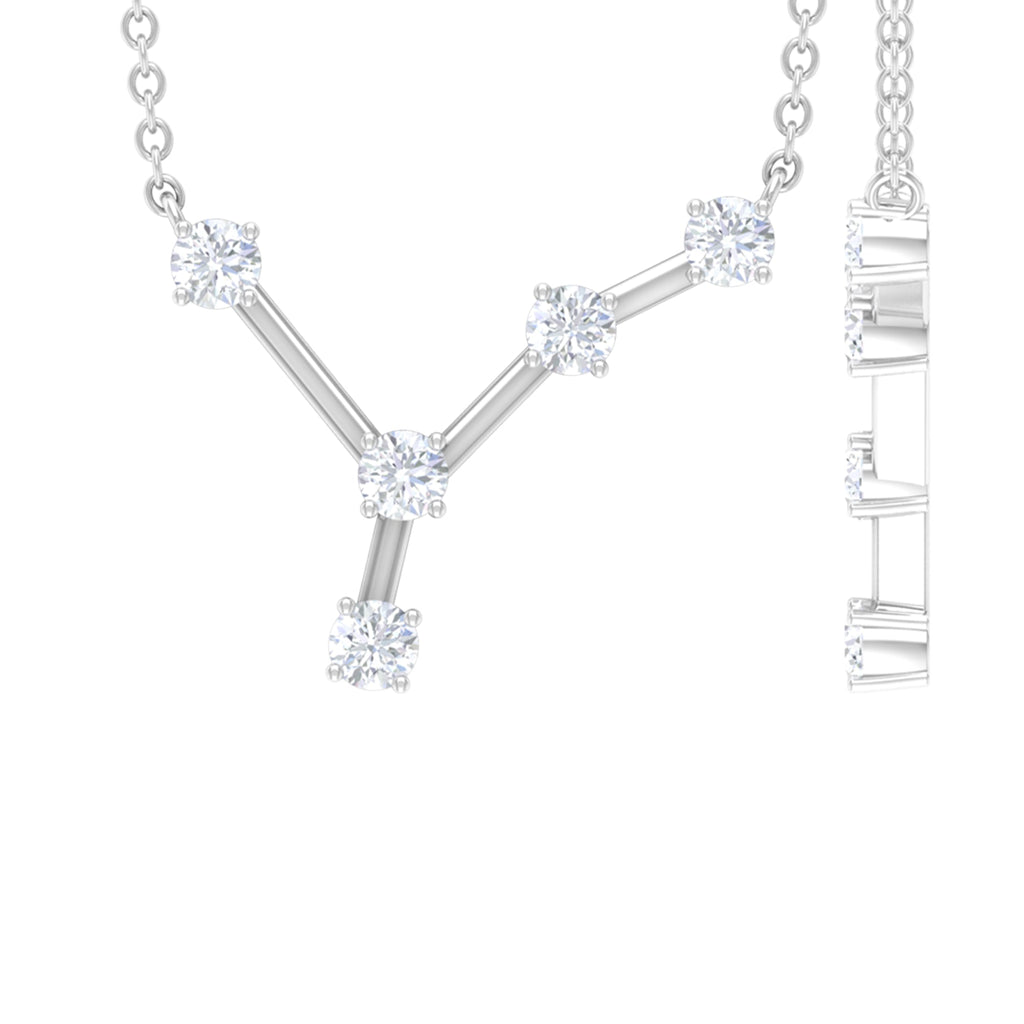 Natural Diamond Zodiac Cancer Constellation Necklace for Women