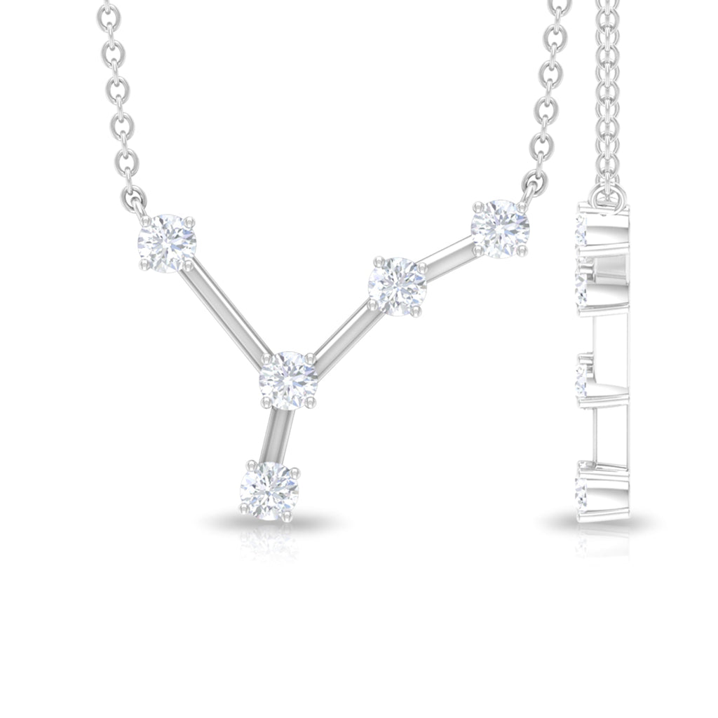 Natural Diamond Zodiac Cancer Constellation Necklace for Women