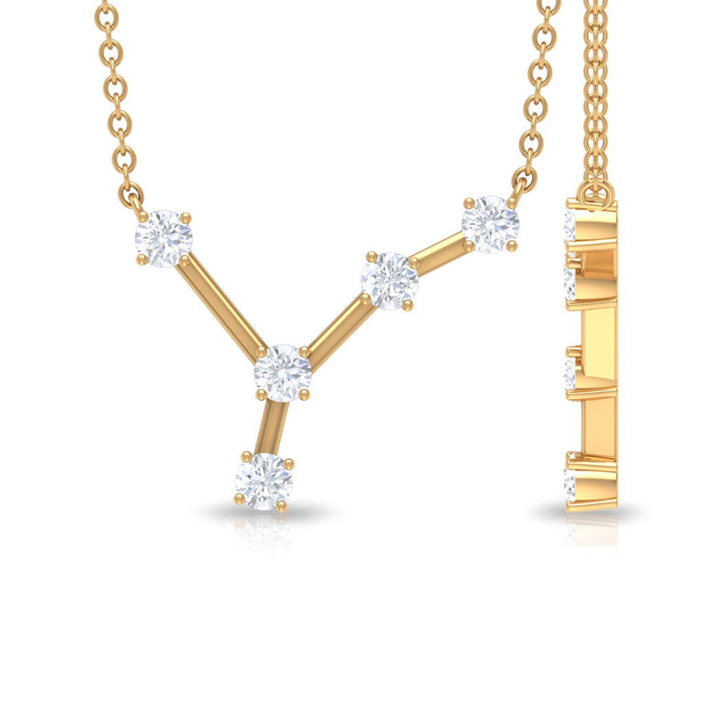 Natural Diamond Zodiac Cancer Constellation Necklace for Women