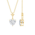 1.5 Carat Heart Shaped Moissanite Pendant With Gold Plated Silver Chain
