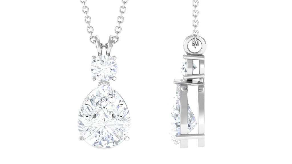Certified Moissanite Teardrop Pendant Necklace
