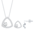 Simple Moissanite Open Triangle Jewelry Set