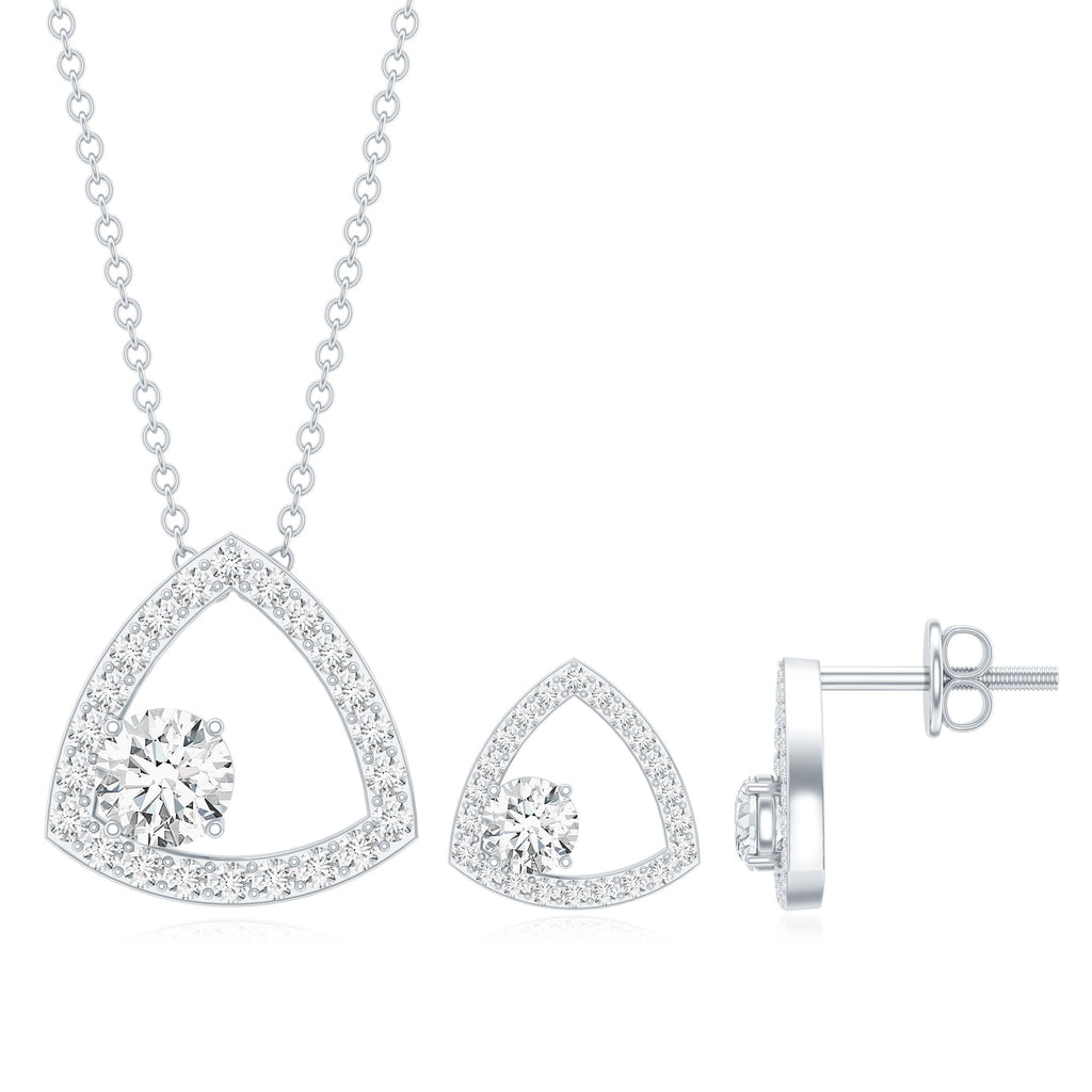Simple Moissanite Open Triangle Jewelry Set