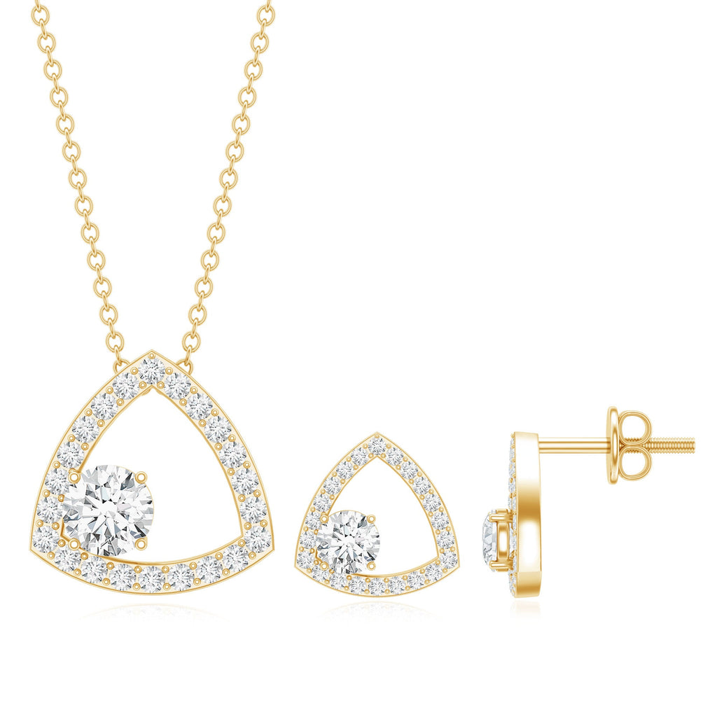 Simple Moissanite Open Triangle Jewelry Set