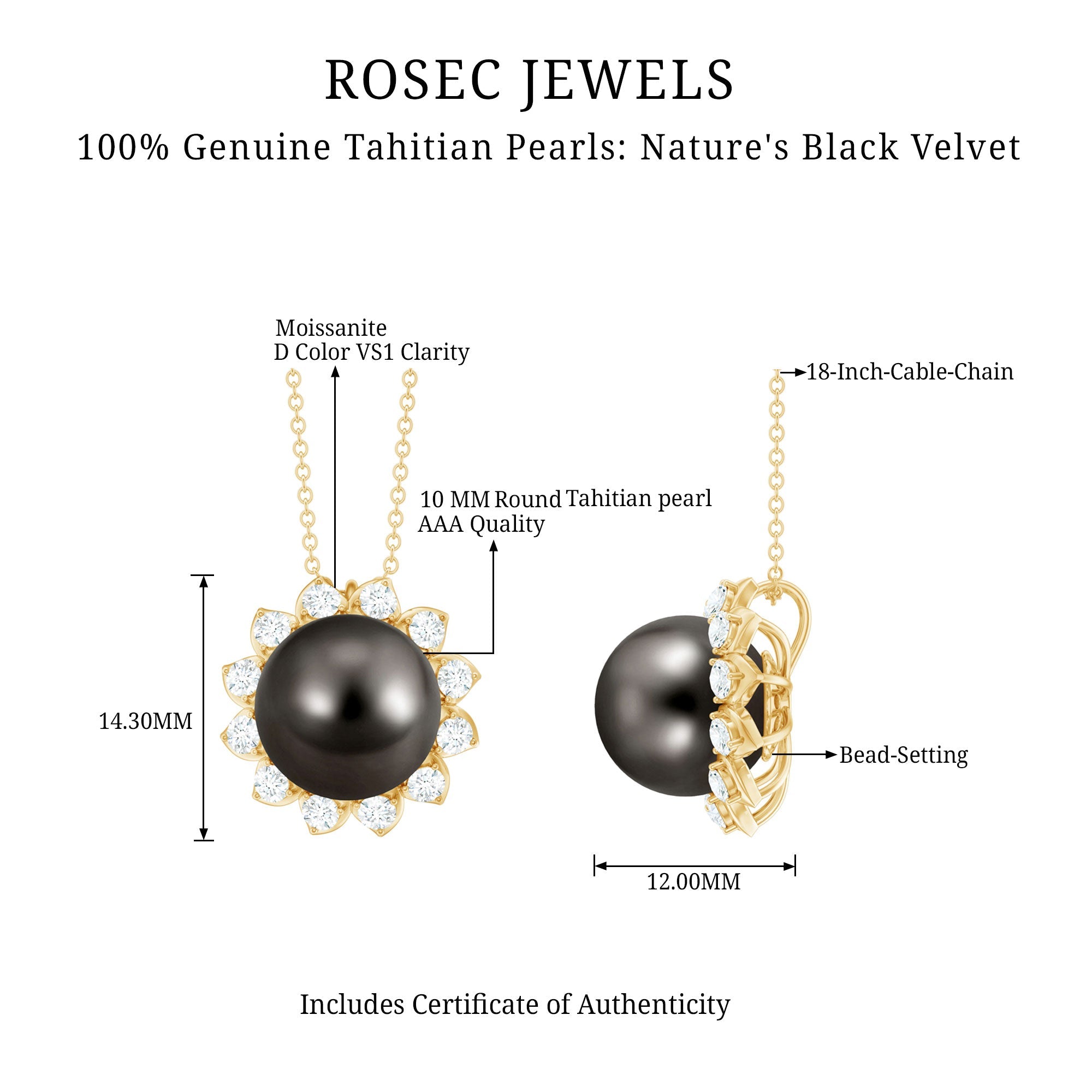 Tahitian Pearl Cocktail Pendant with Diamond Halo