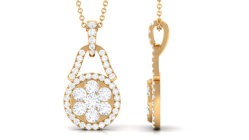 1.25 CT Certified Moissanite Modern Drop Pendant Necklace