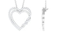 Certified Moissanite Open Heart Pendant Necklace with Hidden Bail