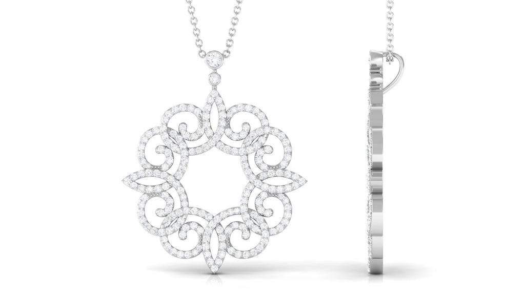 0.75 CT Vintage Inspired Certified Moissanite Pendant Necklace