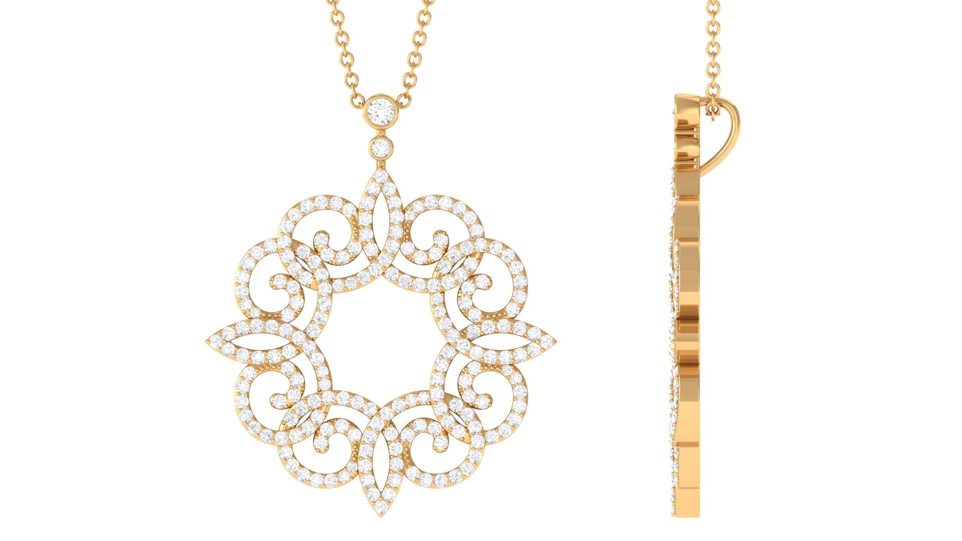 0.75 CT Vintage Inspired Certified Moissanite Pendant Necklace