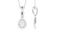 Real Diamond Teardrop Pendant Necklace with Infinity Bail